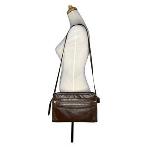 Vintage Mary Ann Rosenfeld Clutch / Shoulder Bag Brown Leather